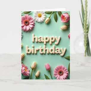 Tarjeta de cumpleaños de crema esculpida