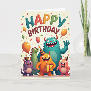Tarjeta de cumpleaños de criatura alegre