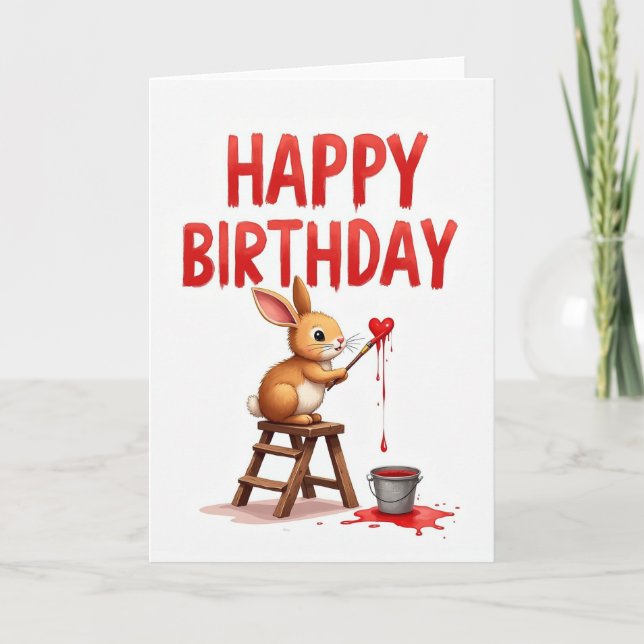 Tarjeta de cumpleaños de criatura artística (Anverso)