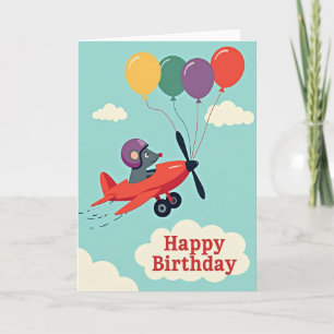 Tarjeta de cumpleaños de criatura aviador
