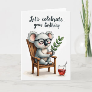 Tarjeta de cumpleaños de criatura con gafas