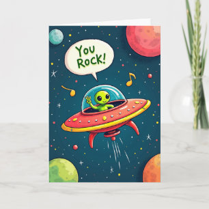 Tarjeta de cumpleaños de criatura cósmica