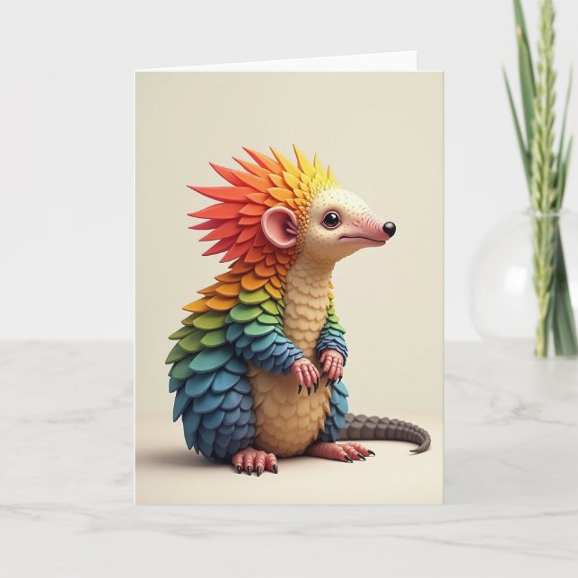 Tarjeta de cumpleaños de criatura de fantasía (Anverso)