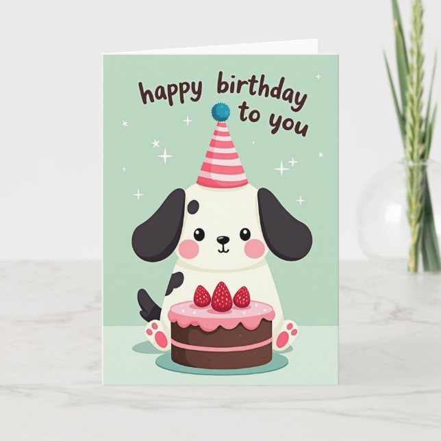 Tarjeta de cumpleaños de criatura de pastel (Anverso)