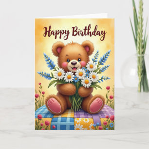 Tarjeta de cumpleaños de criatura difusa