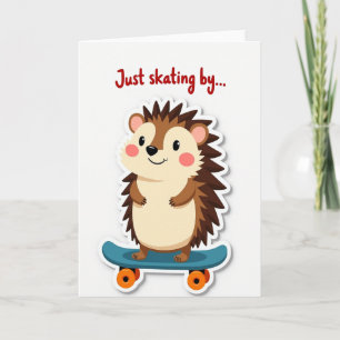 Tarjeta de cumpleaños de criatura en patines