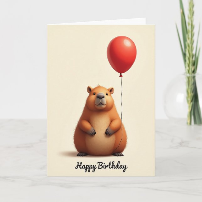 Tarjeta de cumpleaños de criatura peluda (Anverso)