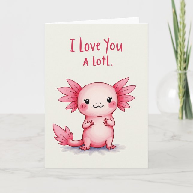 Tarjeta de cumpleaños de criatura rosa dulce (Anverso)