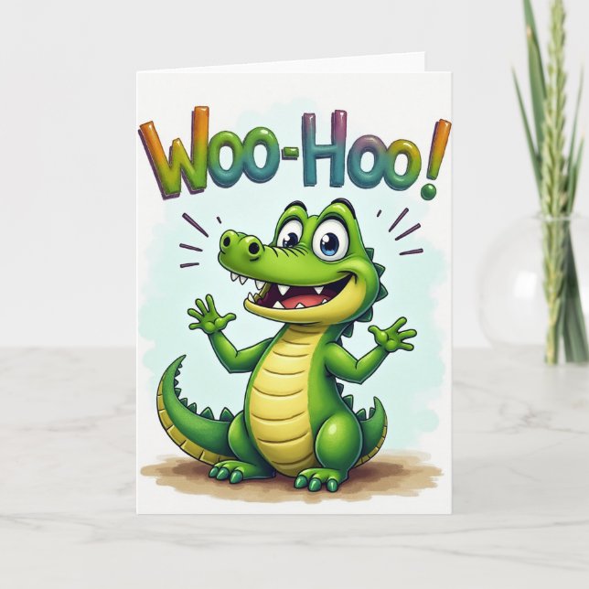Tarjeta de cumpleaños de criatura Woo Hoo (Anverso)