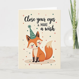 Tarjeta de cumpleaños de criatura zorro pacífica