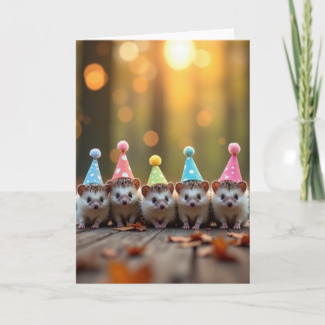 Tarjeta de cumpleaños de criaturas adorables (Anverso)