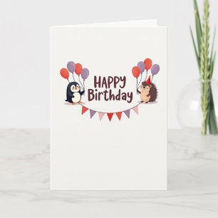 Tarjeta de cumpleaños de criaturas encantadoras