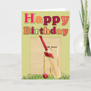 Tarjeta de cumpleaños de críquet
