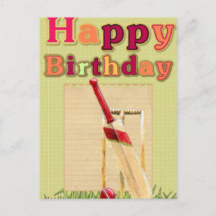 Tarjeta de cumpleaños de críquet