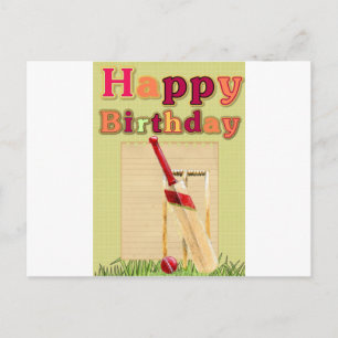 Tarjeta de cumpleaños de críquet