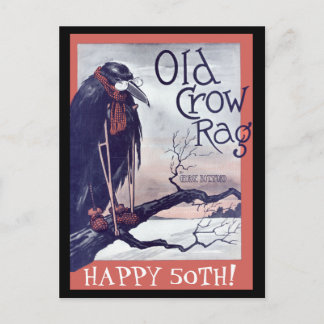 Tarjeta de cumpleaños de Crow antiguo