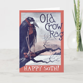 Tarjeta de cumpleaños de Crow antiguo