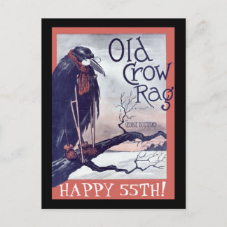 Tarjeta de cumpleaños de Crow antiguo