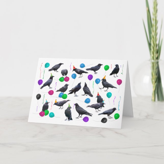 Tarjeta de cumpleaños de Crows Fiesta (Anverso)