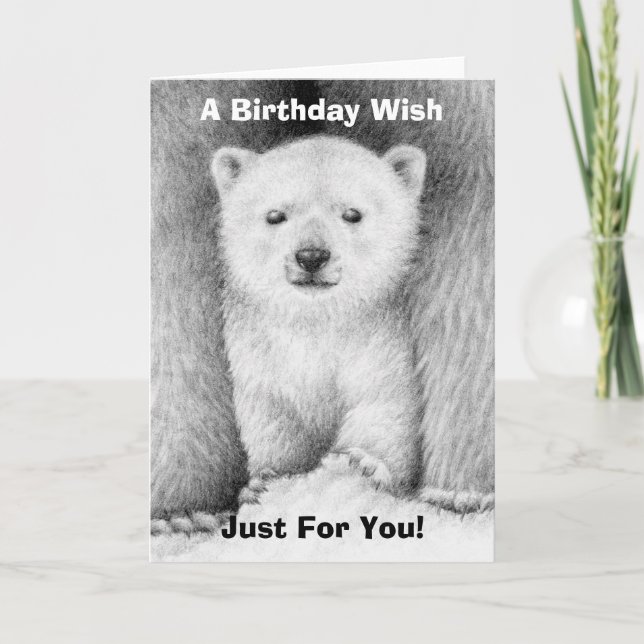 Tarjeta de cumpleaños de Cub del oso polar (Anverso)