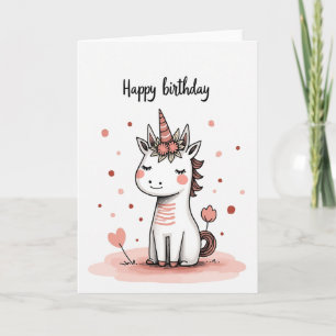 Tarjeta de cumpleaños de cuerno soñador