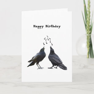 Tarjeta de cumpleaños de cuervos cantores