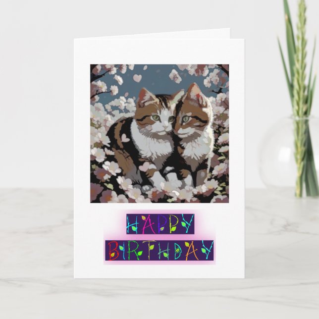 TARJETA DE CUMPLEAÑOS DE CUMPLEAÑOS DE CAT LOVE (Anverso)