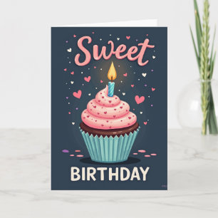 Tarjeta de cumpleaños de Cupcake