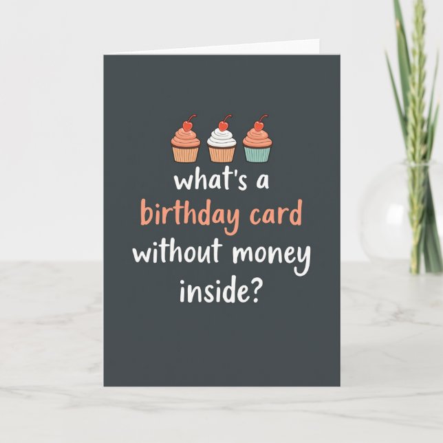Tarjeta de cumpleaños de Cupcake Ingeniosa (Anverso)