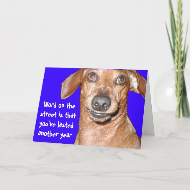 Tarjeta de cumpleaños de Dachshund (Anverso)