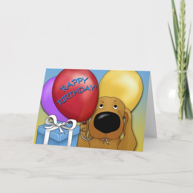 Tarjeta de cumpleaños de Dachshund (Anverso)