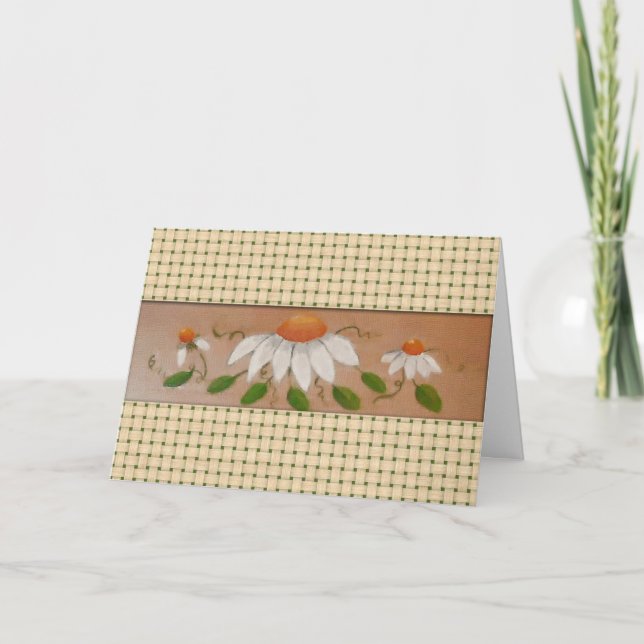 Tarjeta de cumpleaños de Daisies (impresión grande (Anverso)