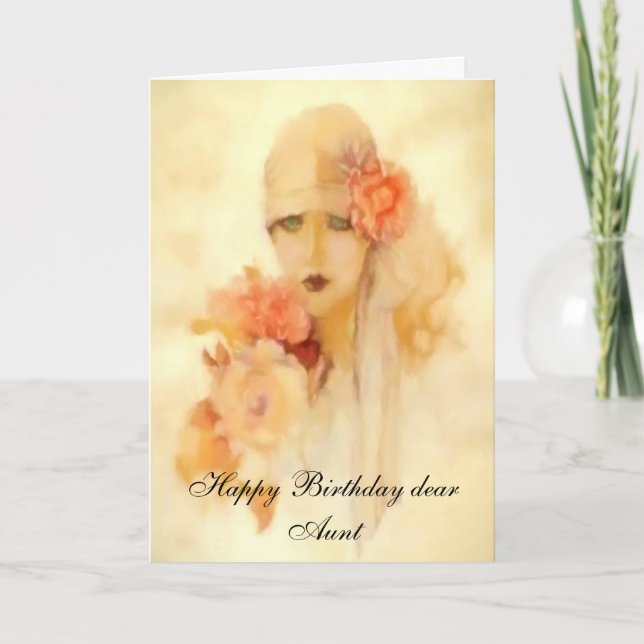 TARJETA DE CUMPLEAÑOS DE "DAMA CON OJOS VERDES" (Anverso)