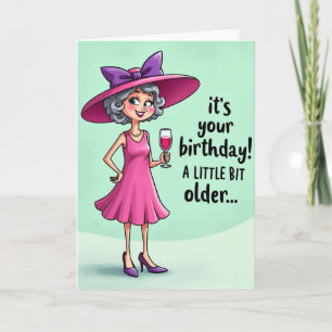 Tarjeta de cumpleaños de dama juguetona