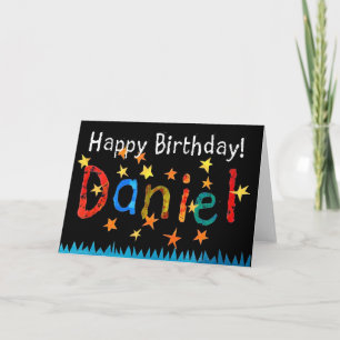 Tarjeta de cumpleaños de "Daniel" (negro)
