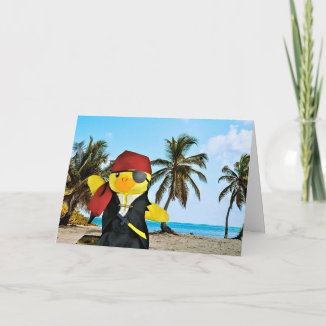 Tarjeta de cumpleaños de Danny Duck el Pirata (Anverso)