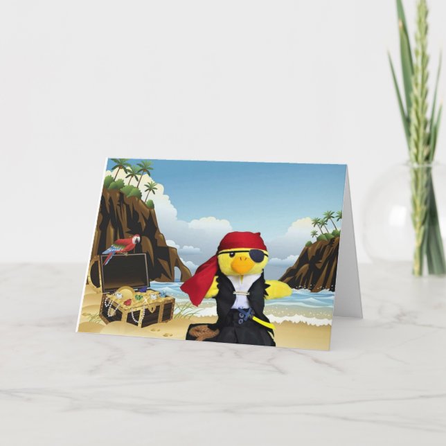 Tarjeta de cumpleaños de Danny Duck el Pirata (Anverso)