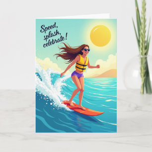 Tarjeta de cumpleaños de deportes acuáticos