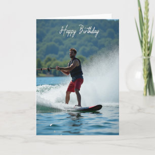 Tarjeta de cumpleaños de deportes acuáticos alegre