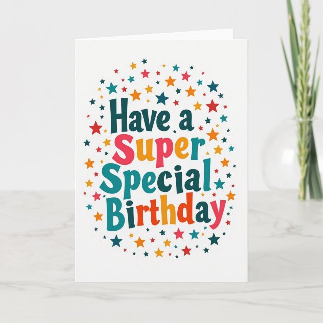 Tarjeta de cumpleaños de deseo colorido (Anverso)