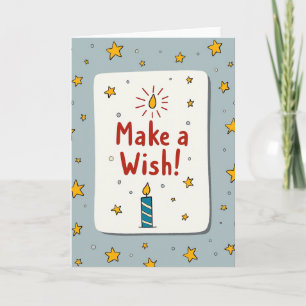 Tarjeta de cumpleaños de deseo estrellado