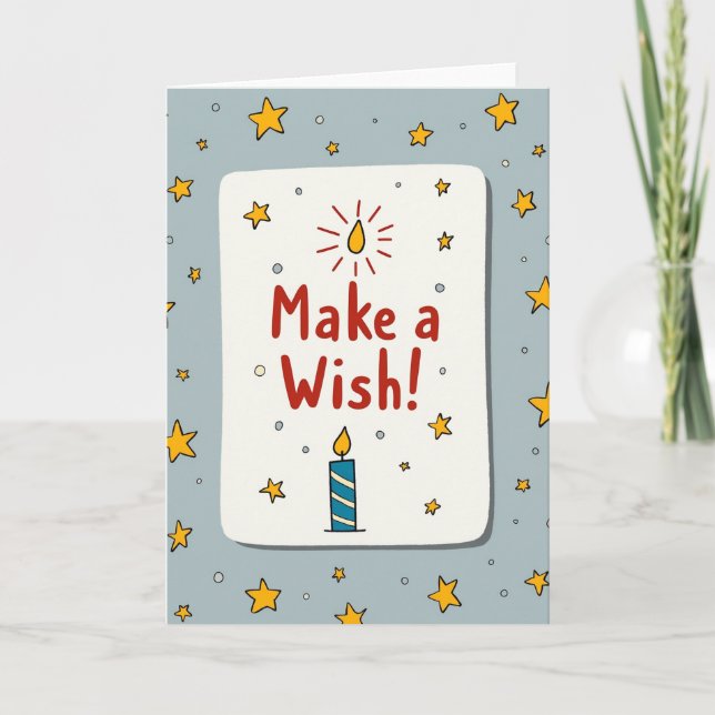 Tarjeta de cumpleaños de deseo estrellado (Anverso)