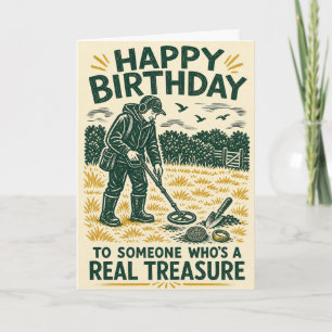 Tarjeta de cumpleaños de detección de tesoros real