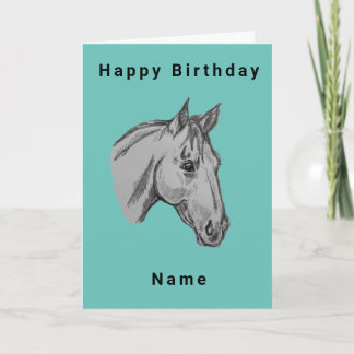 Tarjeta de cumpleaños de dibujo de retrato de caba