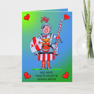Tarjeta de cumpleaños de dibujos animados caballer
