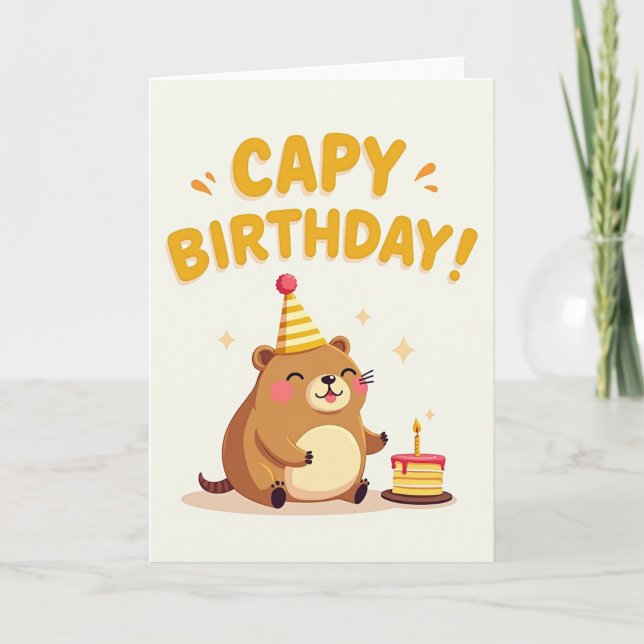 Tarjeta de cumpleaños de dibujos animados dulces (Anverso)
