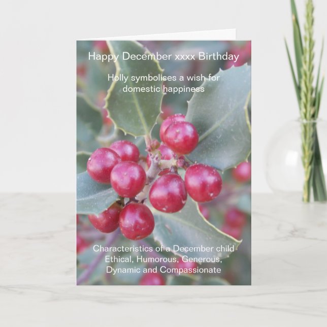 Tarjeta de cumpleaños de diciembre (Anverso)