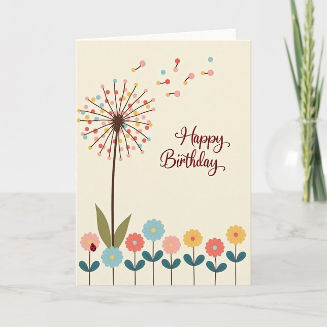 Tarjeta de cumpleaños de diente de león (Anverso)