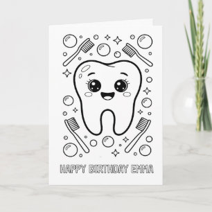 tarjeta de cumpleaños de dientes doblada para colo