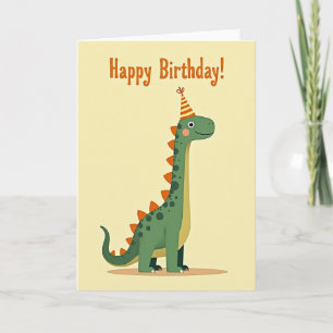 Tarjeta de cumpleaños de Dino alegre
